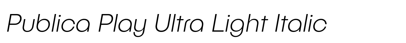 Publica Play Ultra Light Italic image